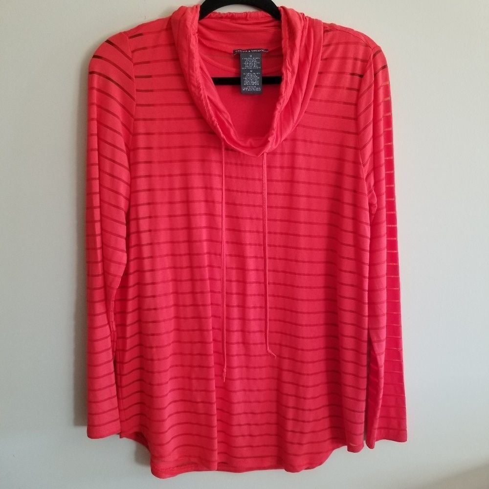 Chelsea & Theodore orange cowl neck top M - Picture 5 of 6